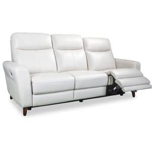 modern white leather reclining sofa