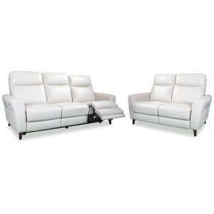 modern white leather reclining sofa