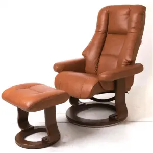 Scania leather swivel chair in cointreau leather